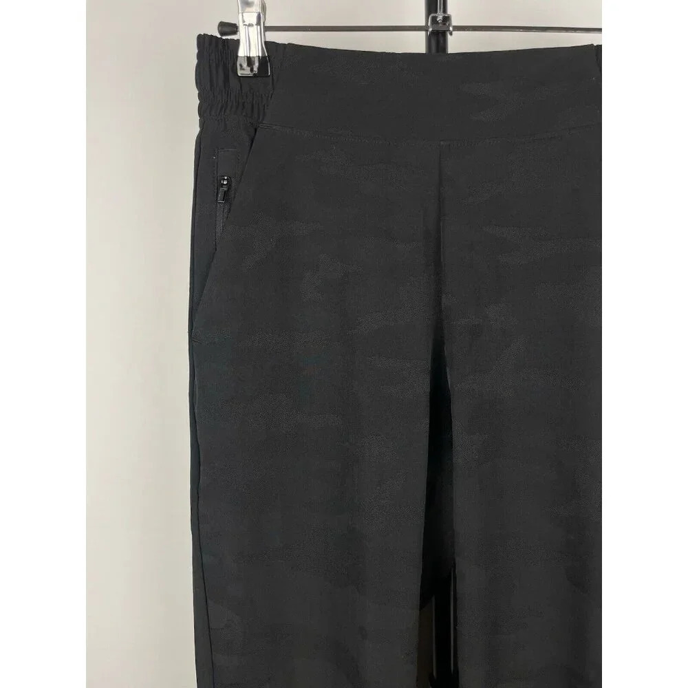 Athleta Women's Black Brooklyn Camo Lux Jacquard Stretch Pull On Jogger Pants 0 - Picture 2 of 8